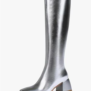 Knee High Boots for Women 70s Boots with Chunky Heel, Square Toe Tall Boots 6.5